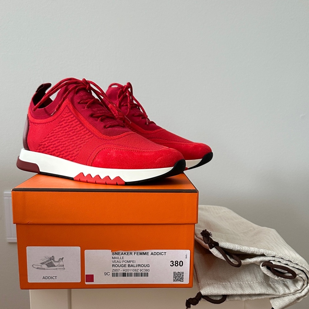 Hermes Addict Rouge Bali Women's Sneakers